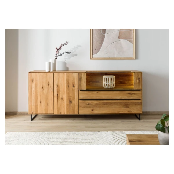 Sideboard Wildeiche 200x43x87 natur geölt WIEN #221