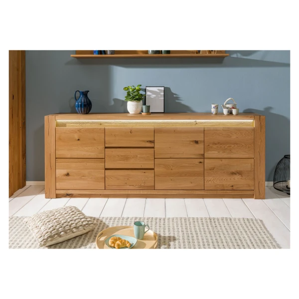 Sideboard Wildeiche 223x40x85 braun geölt KENT #331