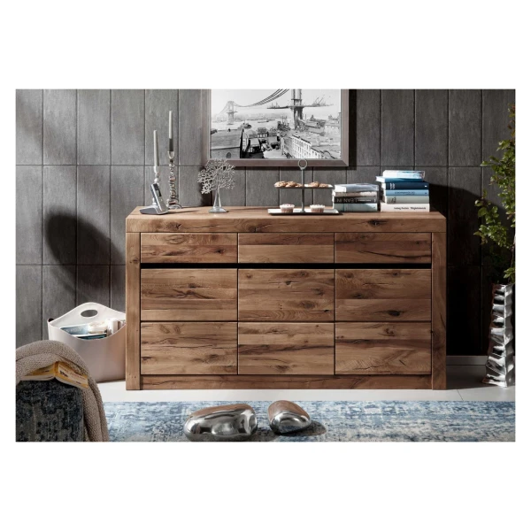 Sideboard Wildeiche / Zerreiche 150x43x80 braun geölt MONTREUX #351