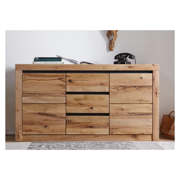 Sideboard Wildeiche / Zerreiche 155x43x80 natur geölt MONTREUX #154