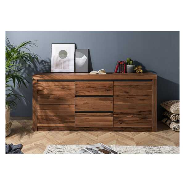 Sideboard Wildeiche / Zerreiche 185x43x80 braun geölt MONTREUX #355