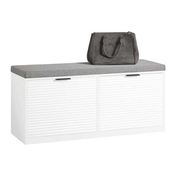 SoBuy Schuhbank FSR147, Sitzbank Schuhkipper mit Sitzfläche Schuhtruhe 2 Klappen Landhausstil