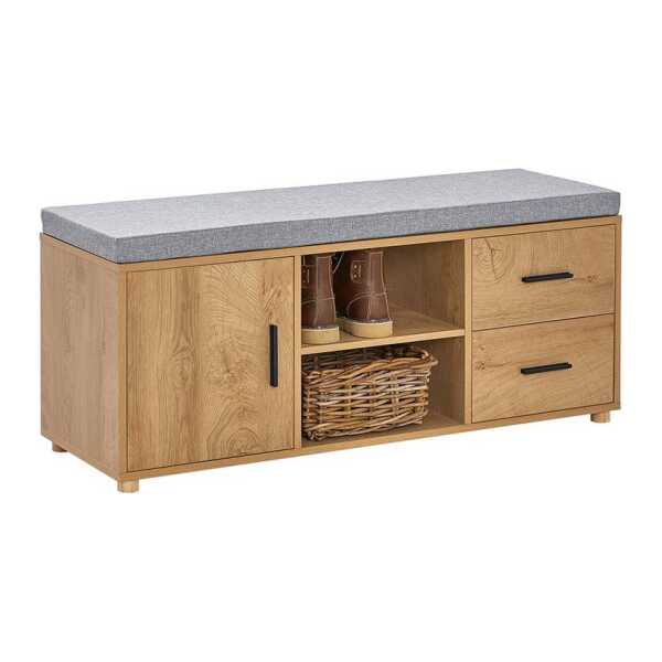 SoBuy Schuhbank FSR148, Schuhschrank mit Sitzbank, Schuhbank mit Sitzkissen, Sitzbank mit Stauraum Schuhregal Dielenbank Schuhtruhe Sitzkommode