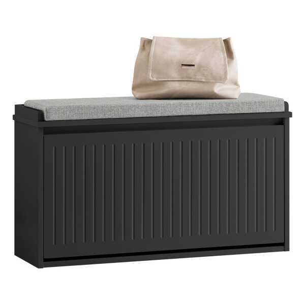SoBuy Schuhbank mit Sitzfläche Schmal Schuhregal für Flur 80x45x26cm Schwarz FSR98-L-SCH