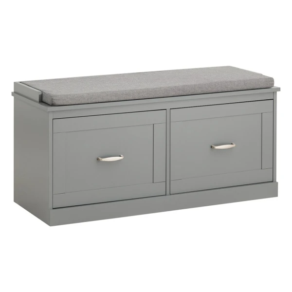 SoBuy Schuhbank mit Sitzfläche und 4 Fächern MDF Grau FSR131-HG