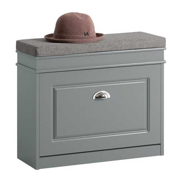 SoBuy Schuhkipper FSR82, Schuhregal schmal, Sitzbank mit Stauraum, Flur, Schlafzimmer, Schuhschrank schmal, Schuhbank mit Sitzkissen, mit Klappe
