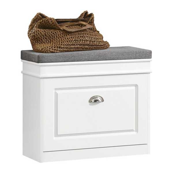 SoBuy Schuhkipper FSR82, Schuhregal schmal, Sitzbank mit Stauraum, Flur, Schlafzimmer, Schuhschrank schmal, Schuhbank mit Sitzkissen, mit Klappe
