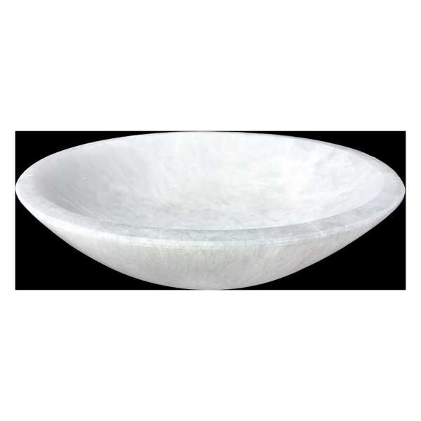 Steinfixx® Dekoschale Grosse Selenit Ladeschale Bowl Ø 13cm- ca. 600 Gramm - Landhaus (Ladeschale für Ihre Edelsteine, 1 St., schwere, massive Ausführung), ein transformierender Kristall, Scandi