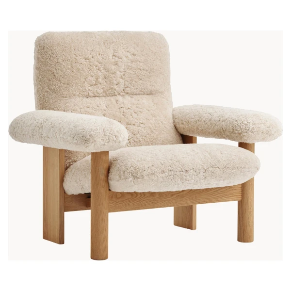 Teddy-Loungesessel Brasilia mit Eichenholz