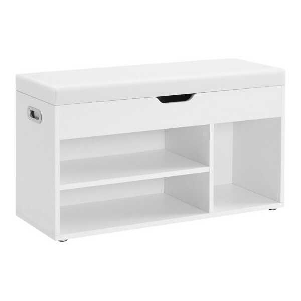 VASAGLE Schuhbank, mit Sitzfläche, Sitzbank mit Stauraum, gepolstert, 30 x 80 x 44 cm