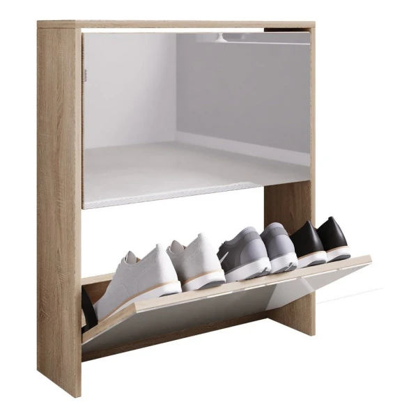 VCM Schuhschrank Holz Schuhschrank Schuhkipper Spiegel Stido L