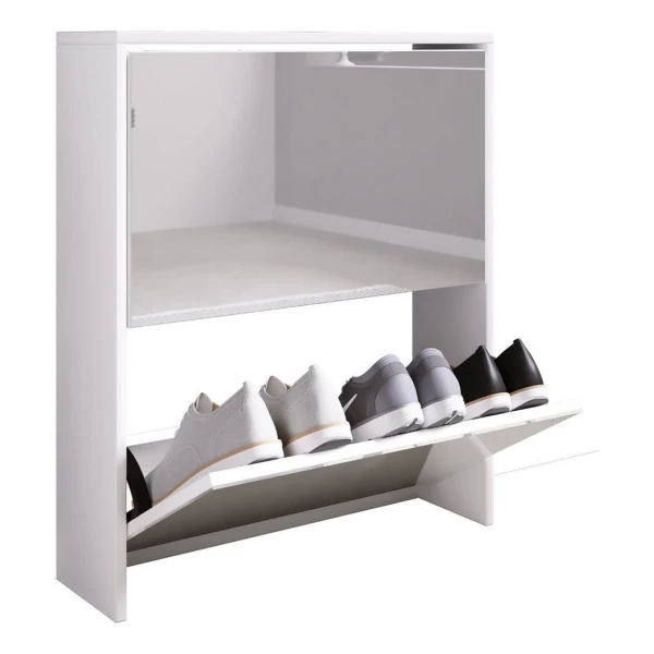 VCM Schuhschrank Holz Schuhschrank Schuhkipper Spiegel Stido L