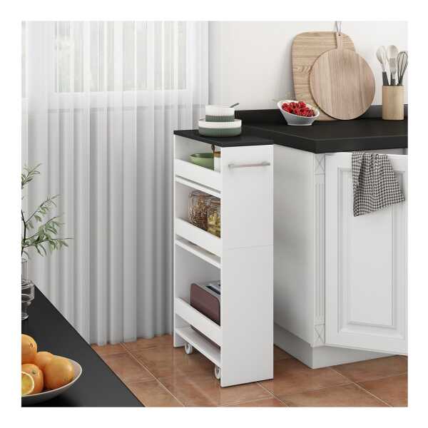 Vicco Barschrank Rivo, Weiß/Anthrazit, 20 x 84.4 cm (1-St)