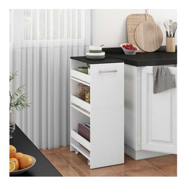 Vicco Barschrank Rivo, Weiß/Anthrazit, 30 x 84.8 cm (1-St)