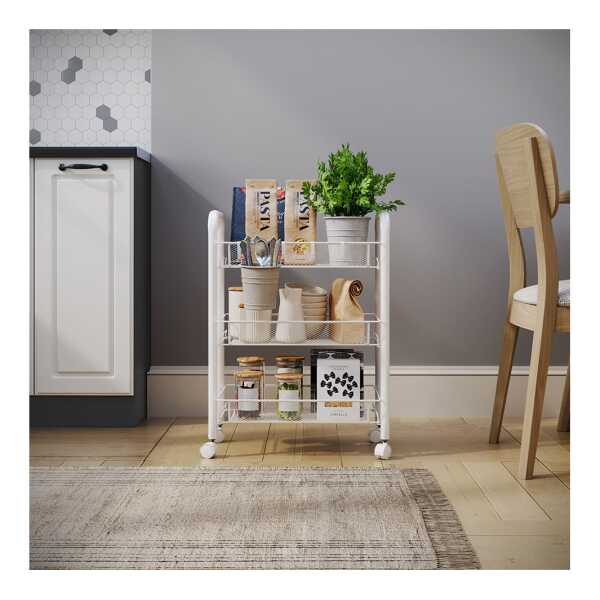 Vicco Barschrank Tarro, Weiß, 45 x 64 cm mit 3 Ablagefächern (1-St)