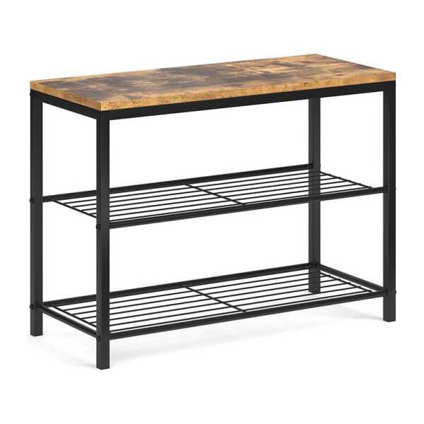 Vicco Schuhbank Fyrk, Eiche rustikal/Schwarz, 70 x 51.5 cm (1-St)