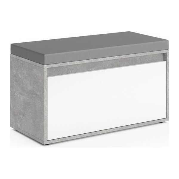 Vicco Schuhbank Iker, Beton/Weiß, 80 x 45 cm (1-St)