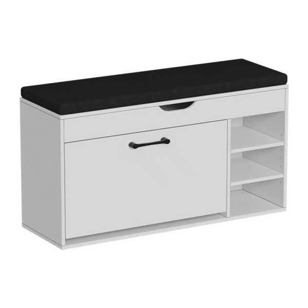 Vicco Schuhbank Solino, Weiß/Schwarz, 90 x 50 cm mit Sitzfläche (1-St)