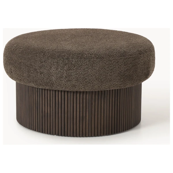 XL Polsterhocker Nala mit Stauraum aus Teddy-Bouclé