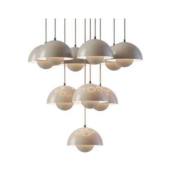 &Tradition - Flowerpot VP10 Kronleuchter Ø53 grau-beige