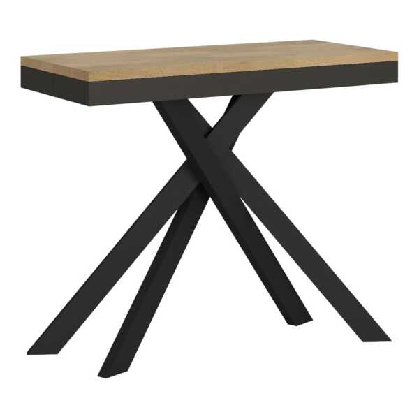 Ausziehbarer Konsolentisch 90x40/196 cm in Holzoptik, Eiche Natur