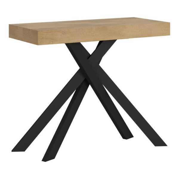 Ausziehbarer Konsolentisch 90x40/300 cm in Holzoptik, Eiche Natur