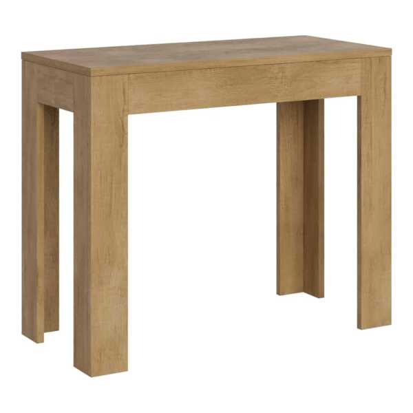 Ausziehbarer Konsolentisch 90x42/198 cm in Holzoptik Eiche Natur