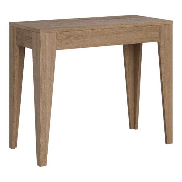 Ausziehbarer Konsolentisch 90x42/198cm in Holzoptik Eiche Natur