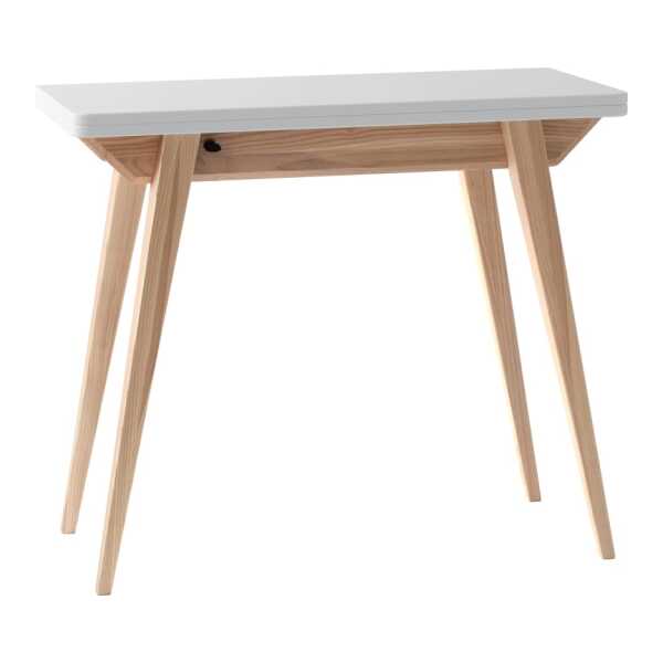 Ausziehbarer Konsolentisch, 45x90x76, Esche Weiß