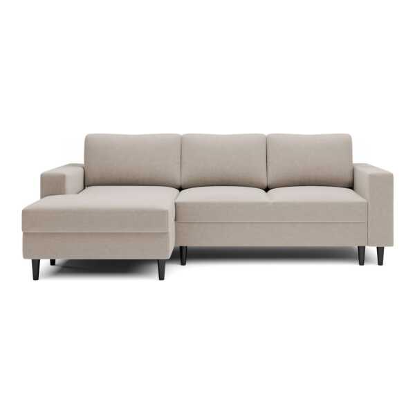 Ecksofa Veloursbezug Beige