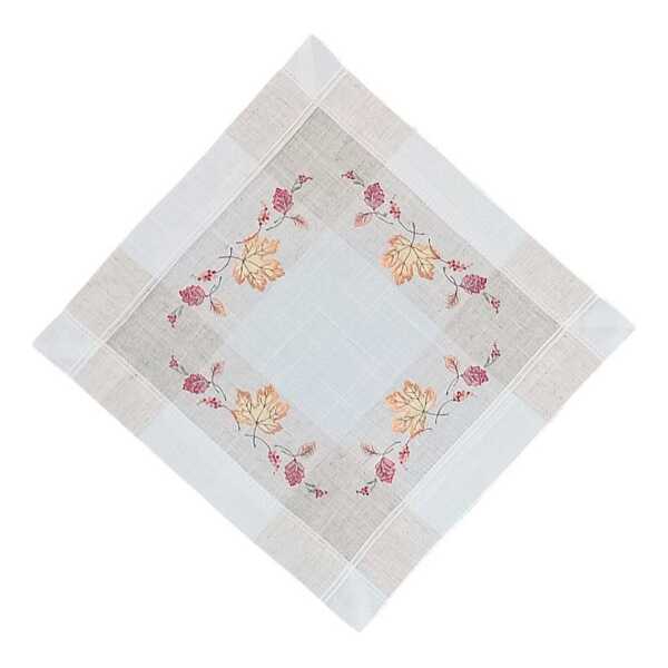 matches21 HOME & HOBBY Tischdecke Tischdeckchen MELINA Blätter Herbst bunt Polyester Leinen 35 x 35 cm (1-tlg), Pflegeleicht & waschbar bei 30 °C