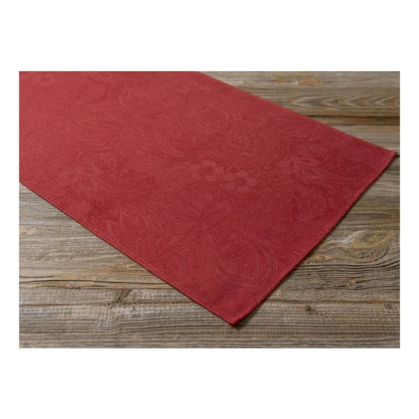matches21 HOME & HOBBY Tischdecke Tischläufer EDDA Jacquard Motiv Rot, Leinen & Baumwolle, in 47x100 cm (1-tlg), Pflegeleicht waschbar bis 30° Grad