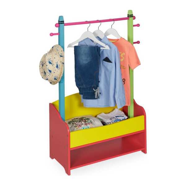 relaxdays Kleiderständer Kinder Kleiderständer mit Ablagen