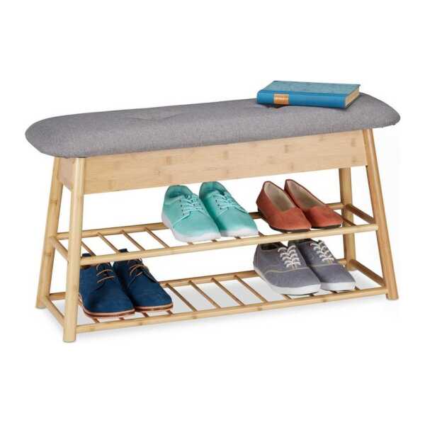 relaxdays Schuhbank mit Sitzfläche und Stauraum