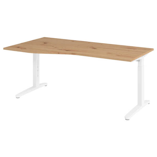 bümö SCHREIBTISCH Wildeiche, Weiß