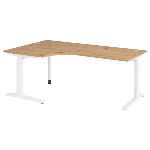 bümö SCHREIBTISCH Wildeiche, Weiß