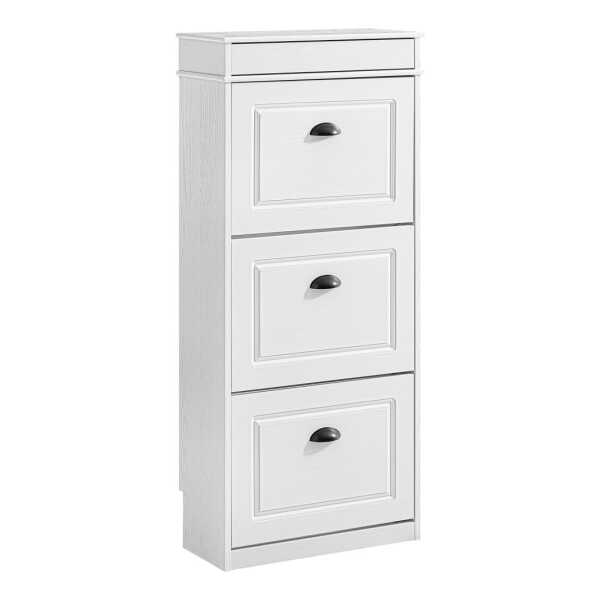Schuhschrank schmal mit 3 klappen 53x24x118cm holzmaserungseffekt