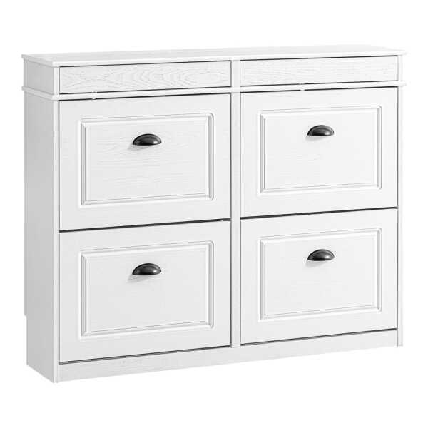 Schuhschrank schmal mit 4 klappen 105x82x23cm holzmaserungseffekt