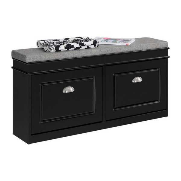 SoBuy Schuhbank FSR64, Schuhbank mit Sitzfläche, Schuhschrank schmal Schuhregal, Schuhkipper Sitzbank mit 2 Klappen, Schuhablage für Flur, kleine Räume