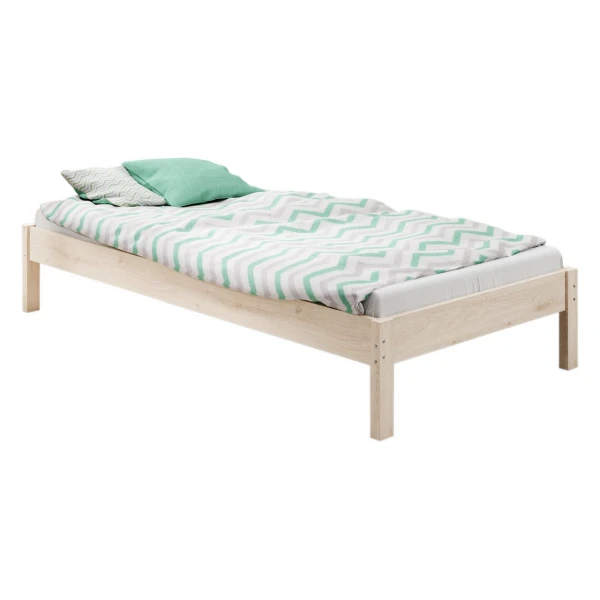 sunnypillow Holzbett "Mia" Scandi Style Massivholzbett 90 100 120 140 160 180 200 x 200cm, Kinderbett Jugendbett Gästebett Naturholz Fichte