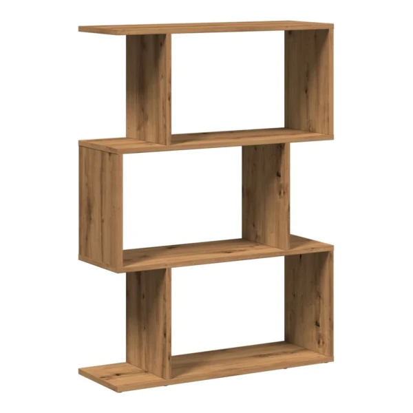 vidaXL Bücherregal Raumteiler-Bücherregal 3 Fächer Artisan-Eiche 70x24x97 cm, 1-tlg.