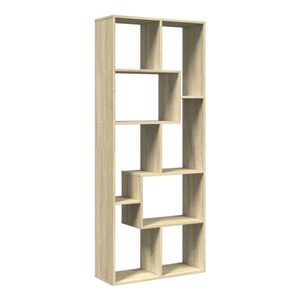 vidaXL Bücherregal Raumteiler-Bücherregal Sonoma-Eiche 67x25x161,5cm Holzwerkstoff, 1-tlg.
