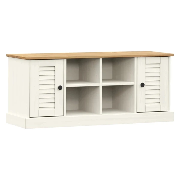 vidaXL Schuhbank VIGO Weiß 106x35x40 cm Massivholz Kiefer