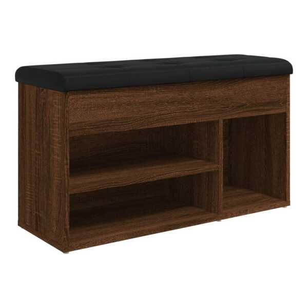 vidaXL Sitzbank Schuhbank Braun Eichen-Optik 82x32x45,5 cm Holzwerkstoff