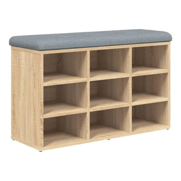 vidaXL Sitzbank Schuhbank Sonoma-Eiche 82 x 32 x 50 cm Holzwerkstoff