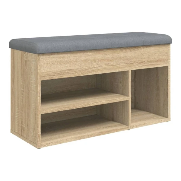 vidaXL Sitzbank Schuhbank Sonoma-Eiche 82x32x45,5 cm Holzwerkstoff