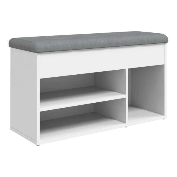 vidaXL Sitzbank Schuhbank Weiß 82 x 32 x 45,5 cm Holzwerkstoff