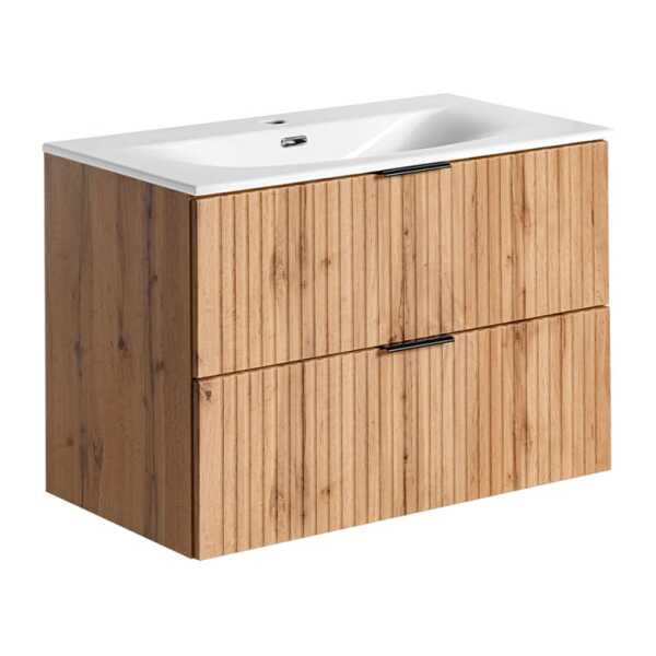 Waschtisch 2 Schubladen, Eichenoptik, 80.2cm
