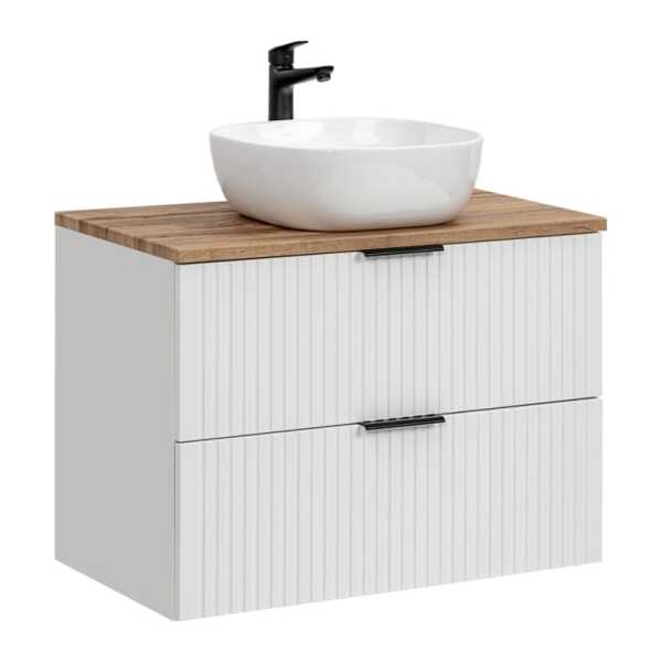 Waschtisch 2 Schubladen, Weiß, 80.6cm