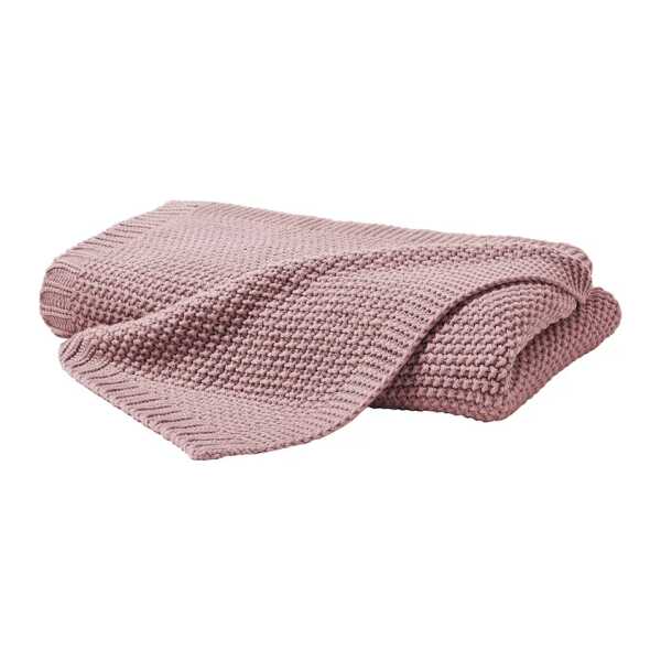 Strickdecke Viby 130 x 1 x 170cm Pink/Mauve Microfaser